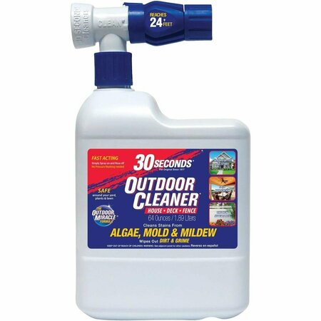 30 SECONDS Outdoor Cleaner 64 Oz. Ready To Spray Hose End Algae, Mold & Mildew Stain Remover 6430S